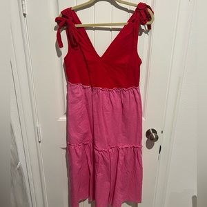 PETAL AND PUP Red and Pink color blocked dress, WORN ONCE